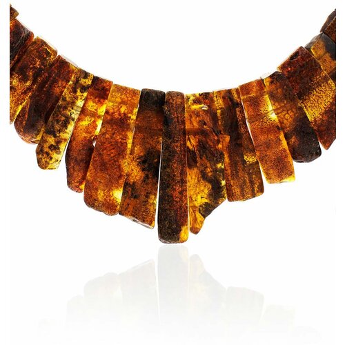 фото Колье, янтарь, длина 44 см, коричневый, черный amberhandmade