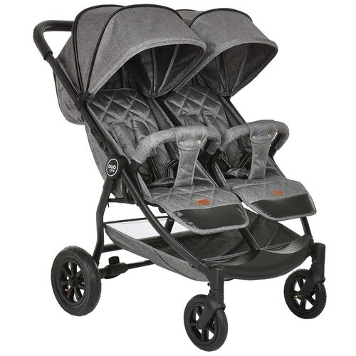 фото Коляска для двойни pituso duocity колеса air grey metallic/серый металлик