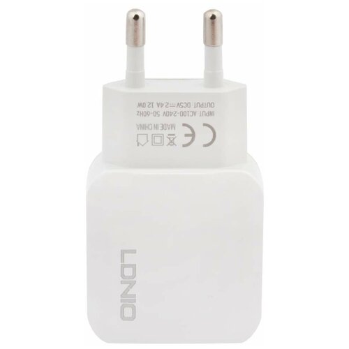 фото Зарядное устройство ldnio usb charger a2202 max2.4a 2xusb , 1шт.