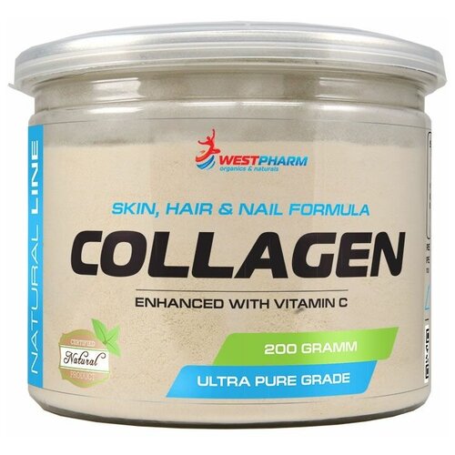 фото Westpharm / natural line / collagen / коллаген порошок с витамином с / 200 гр, 40 порций