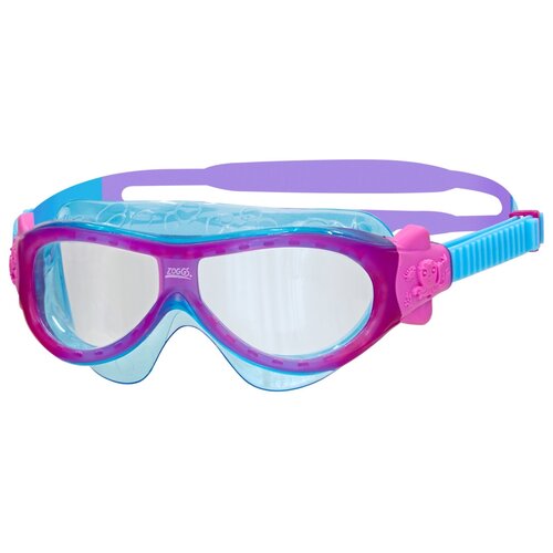 фото Очки-маска для плавания zoggs phantom kids, фиолетовый/голубой/розовый