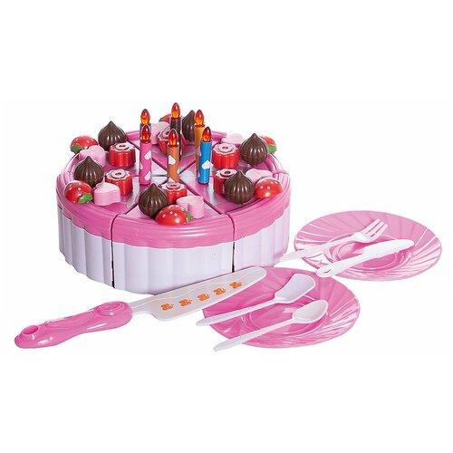 фото Набор продуктов с посудой junfa toys торт фруктовый wk-c6244 разноцветный