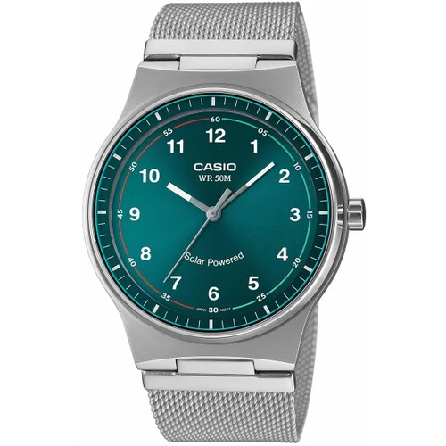 фото Наручные часы casio casio mtp-rs105m-3b, серебряный, зеленый