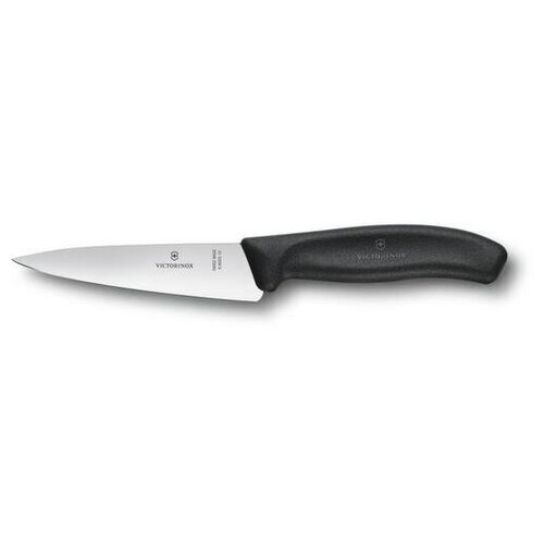 фото Кухонный нож victorinox swiss classic (6.8003.12g), разделочный, длина лезвия 120 мм, прямая заточка, цвет рукояти чёрный