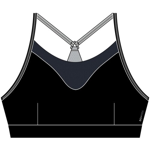 фото Топ для фитнеса и кардиотренировок женский черный 120, размер: xl, цвет: черный domyos х декатлон decathlon