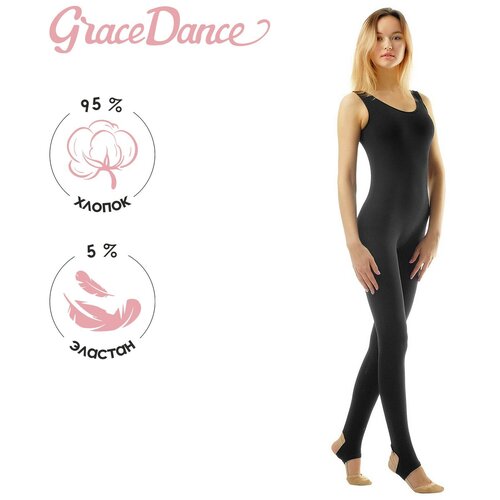 фото Комбинезон для плавания grace dance гимнастический, размер 40, черный