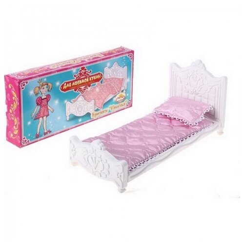фото Набор мебели для спальни кровать сонечка с постельным бельем (для любимой куклы) 35,5х5х16,5 см. форма