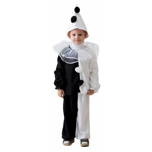фото Карнавальный костюм "пьеро", колпак, воротник, кофта, штаны, 3-5 лет, рост 104-116 см qwen