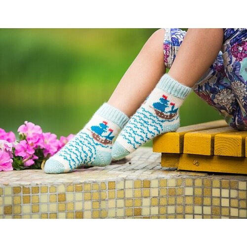 фото Носки бабушкины носки размер 26-28, мультиколор, синий