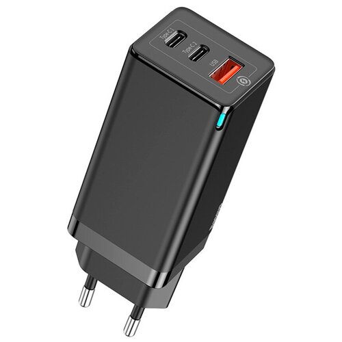 фото Сетевое зарядное устройство быстрое pd 3.0+qc 4+ usb+2xusb type-c baseus gan quick travel charger 65w - черное (ccgan-b01)