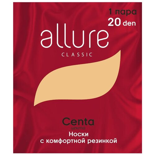 фото Капроновые носки allure centa 20 den, размер универсальный, glase