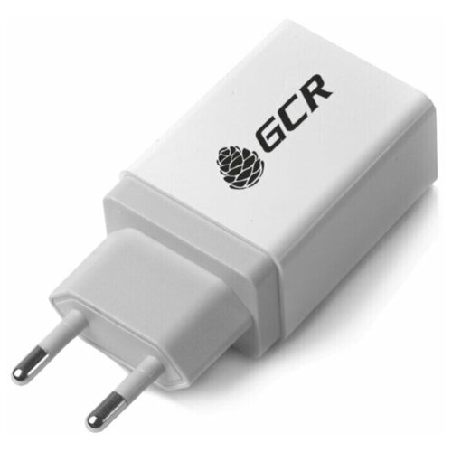 фото Gcr сетевое зарядное устройство quick charge 3.0, 3.5 a, 1 usb, серый+белый