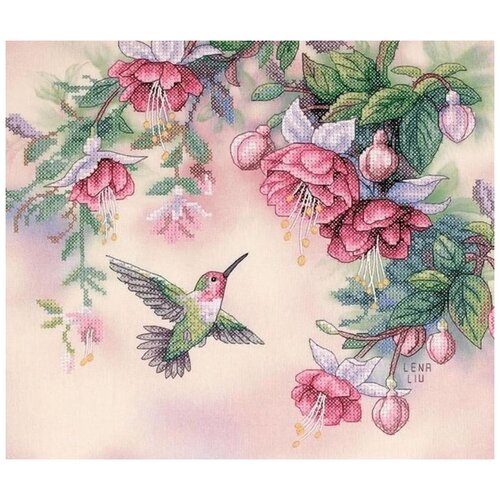 фото Набор для вышивания «колибри и фуксии», 35x30 см, dimensions