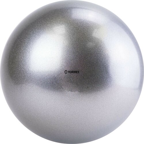 фото Мяч для художественной гимнастики однотонный torres ag-15-07, диаметр 15см, серебристый