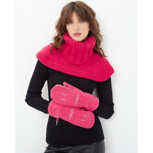фото Варежки te(mb)r, демисезон/зима, шерсть, утепленные, размер one size, розовый