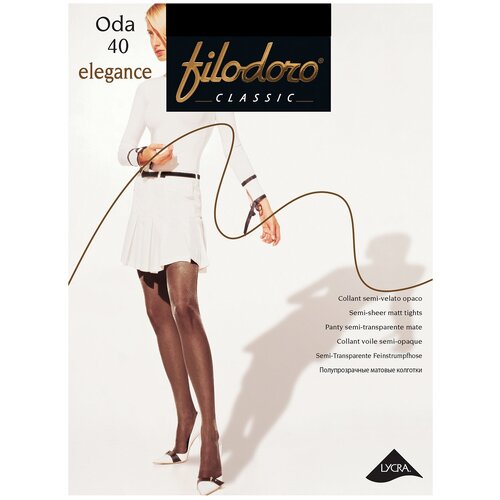 фото Колготки filodoro classic oda elegance, 40 den, с шортиками, матовые, размер 2, черный