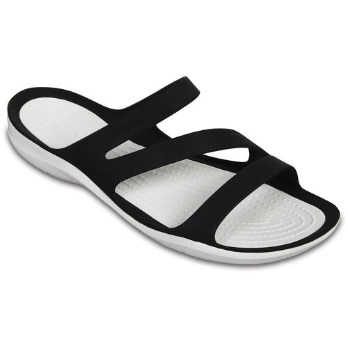 фото Шлепанцы crocs swiftwater sandal, размер 39(w9), black/white