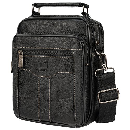 фото Сумка-планшет мужская, сумка мужская кожаная, сумки мужские из натуральной кожи, сумка вертикальная fuzhiniao 7906-cm, чёрная