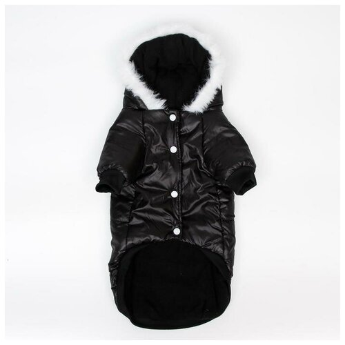 фото Куртка с капюшоном и мехом, размер xxl, черная сима-ленд