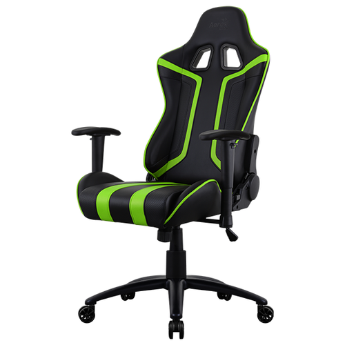 фото Компьютерное кресло aerocool ac120 air игровое, обивка: искусственная кожа, цвет: черный/зеленый