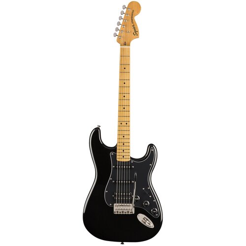 фото Fender squier sq cv 70s strat hss mn blk электрогитара, цвет черный, материал корпуса - тополь, гриф - клён, накладка грифа - клён, количество ладов: 21, мензура 25