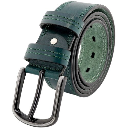 фото Ремень premium belt, натуральная кожа, металл, подарочная упаковка, для мужчин, длина 110 см., зеленый