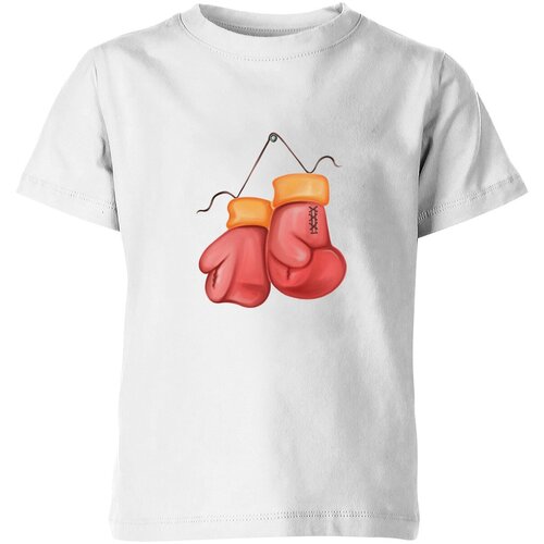 фото Детская футболка «боксёрские перчатки» (104, белый) us basic