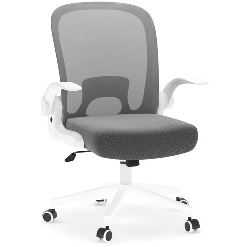 фото Компьютерное кресло loftyhome template офисное, обивка: текстиль, цвет: белый, серый
