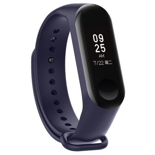 фото Спортивный силиконовый ремешок для xiaomi mi band 3/4 premium / премиум cпортивный браслет для трекера ксиоми ми бенд 3/4 (темно-синий) life style