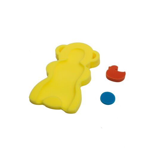 фото Набор для купания "everflo", 2 губки, матрасик для ванны, цвет желтый