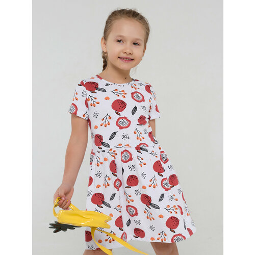 фото Платье sova lina, хлопок, размер 134, красный, белый
