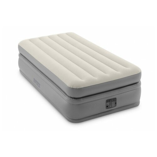 фото Надувная кровать intex prime comfort elevated airbed (64162), серый/бежевый