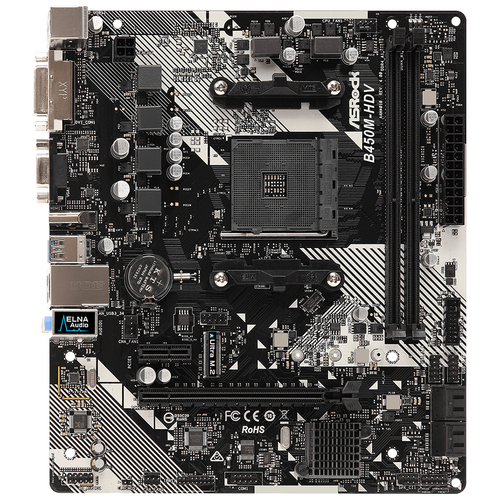 фото Материнская плата asrock b450m-hdv r4.0