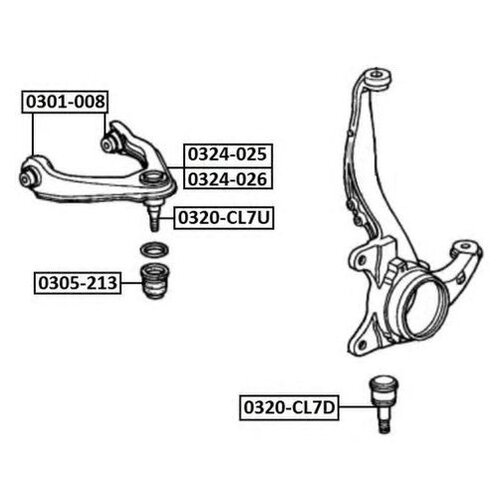 фото Шарнир независимой подвески / поворотного рычага для honda accord vii (производитель: asva 0320-cl7d)