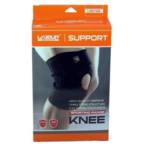 фото Суппорт колена liveup knee support цвет:черный, размер:onesize