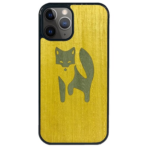 фото Чехол timber&cases для apple iphone 12/12 pro, tpu, wild collection - хитрость леса/лиса (желтый - зеленый кото) timber & cases