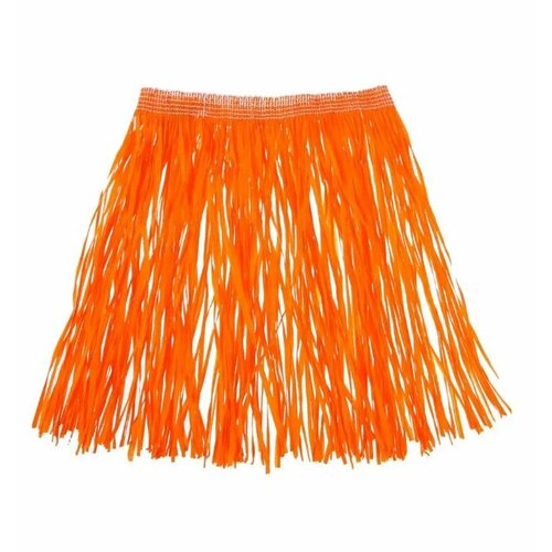 фото Гавайская юбка длинная 60 см, цвет оранжевый смехторг