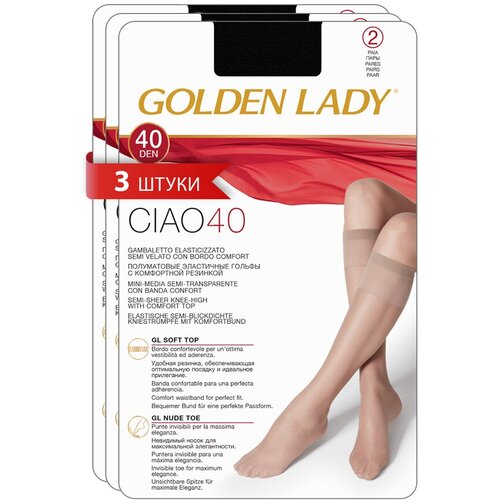 фото Гольфы женские golden lady ciao 40 синтетические (упаковка 2 пары), набор 3 упаковки, размер 0, цвет nero