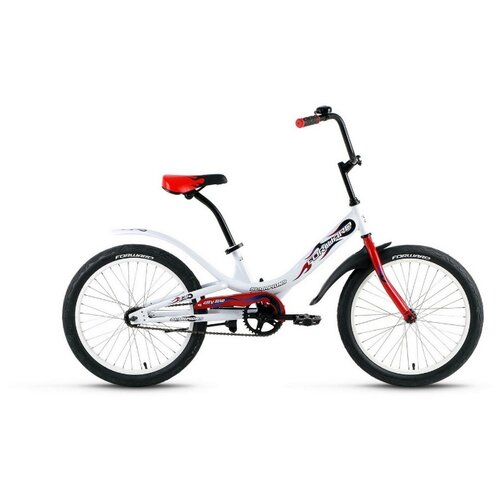 фото Велосипед forward scorpions 20 1.0 (20" 1 ск. рост 10.5") 2020-2021, белый/красный, rbkw15n01003