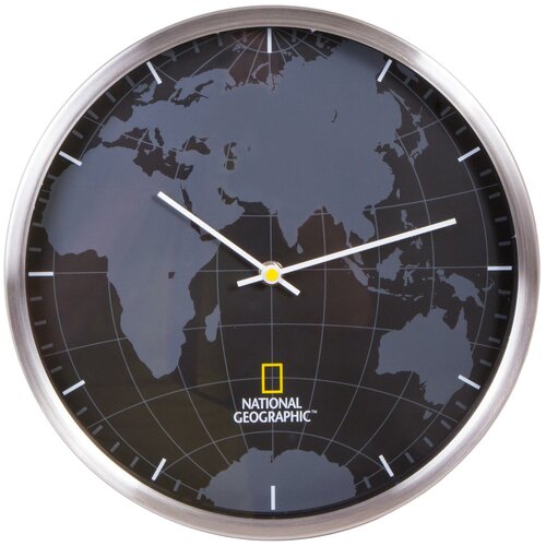 фото Часы настенные кварцевые bresser national geographic серый/черный