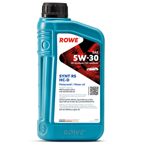 фото Синтетическое моторное масло rowe hightec synt rs hc-d sae 5w-30 1 л