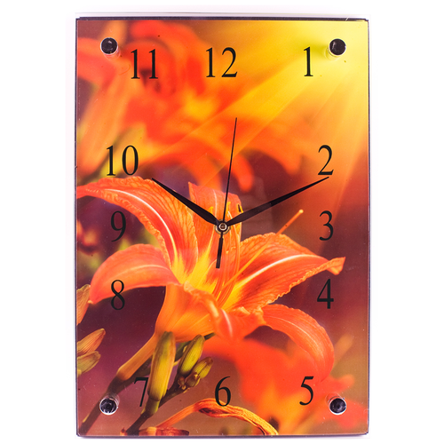 фото Часы настенные кварцевые maxtronic max-96026 лилия оранжевый