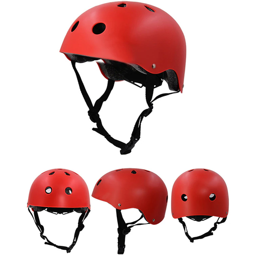 фото Шлем защитный для детей и взрослых, для электротранспорта / самокатов / велосипедов / скейтбордов, регулируемый по размерам, красный spareline