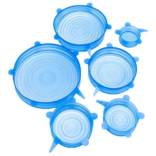 фото Силиконовые растягивающиеся крышки для посуды, набор – 6 шт bradex