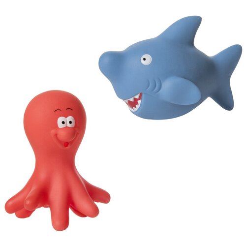 фото Набор для ванной курносики осьминог и акула (25036) красный/синий