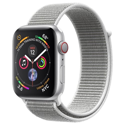 фото Apple смарт-часы apple watch series 4 gps + cellular 44mm silver aluminum case seashell sport loop (mtvt2)