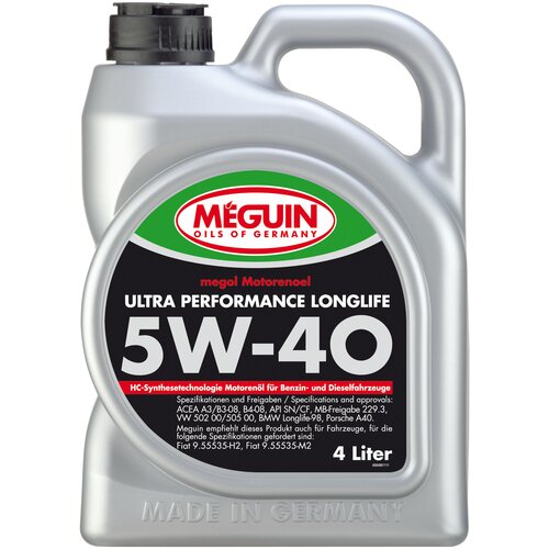 фото Синтетическое моторное масло meguin ultra performance longlife 5w-40, 4 л