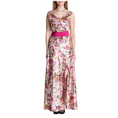 фото Платье в пол из шёлкового атласа в цветочный рисунок, 40/42 iya yots