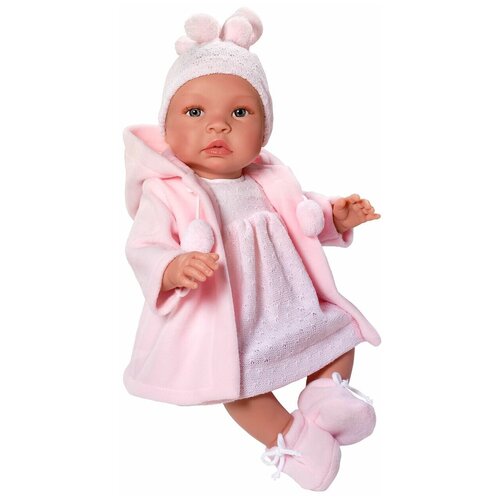 фото Asi кукла-пупс лео - 46 см (в розовом платье с теплой кофточкой)