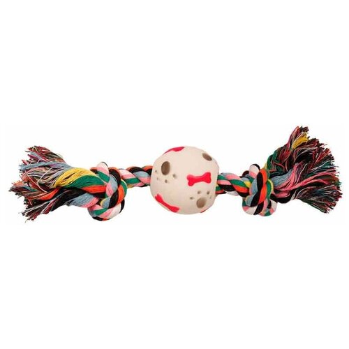 фото Triol игрушка для собак "веревка 2 узла и мяч"